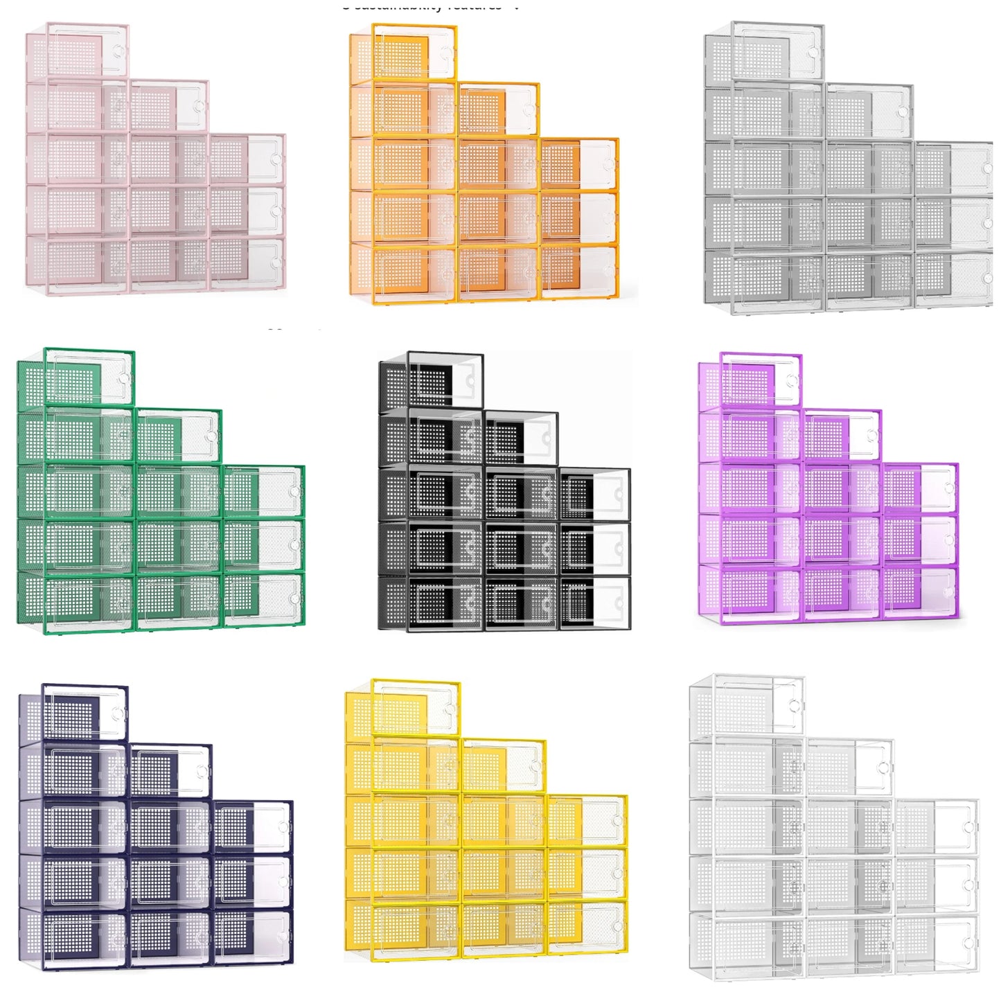 X-Large Shoe Storage Boxes Organizers Clear Plastic Stackable 12 Pack, Shoe Rack & Holder Substitute, Sneaker Containers, Toy Storage Organizer Bins for Entryway, Closet, Under Bed,
Sustainability features 3