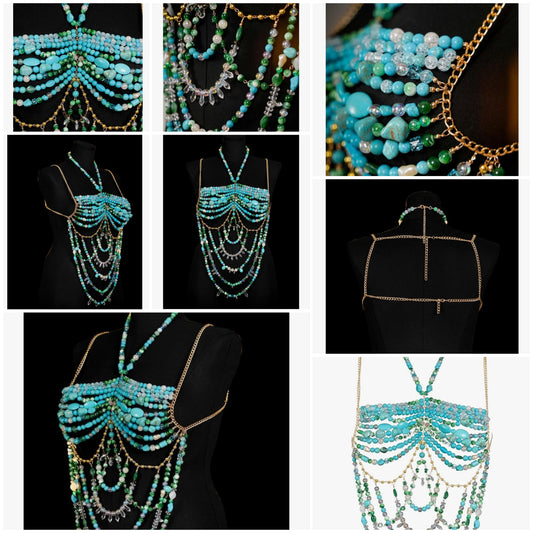 Pearl Body Chain, Fashion Shoulder Necklaces Bra, Adjustable Size Pearl Shoulder Chains, Chain Body Jewelry