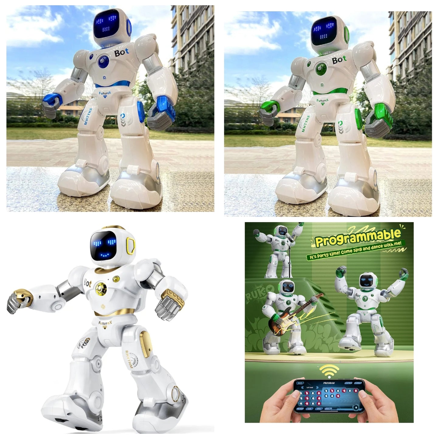 Ruko Large Intelligent Robot Toys for Kids, Voice and App Control Smart Remote Control Carle Robots, Programmable Interactive Music Girls Boys Toys, Gifts for Kids 4 +