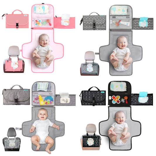 Portable Diaper Changing Pad, Portable Changing pad for Newborn Girl & Boy - Baby Changing Pad with Smart Wipes Pocket – Waterproof Travel Changing Kit - Baby Gift by Kopi Baby -