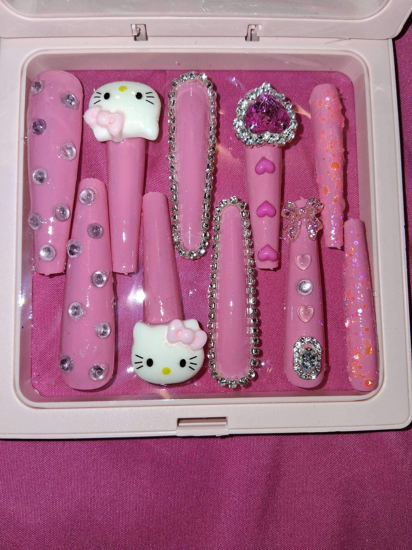 COCOMONEY NAILS CUSTOM 1 OF 1 GLUE ON PRESS ON COMES WITH FREE GIFTS #o51