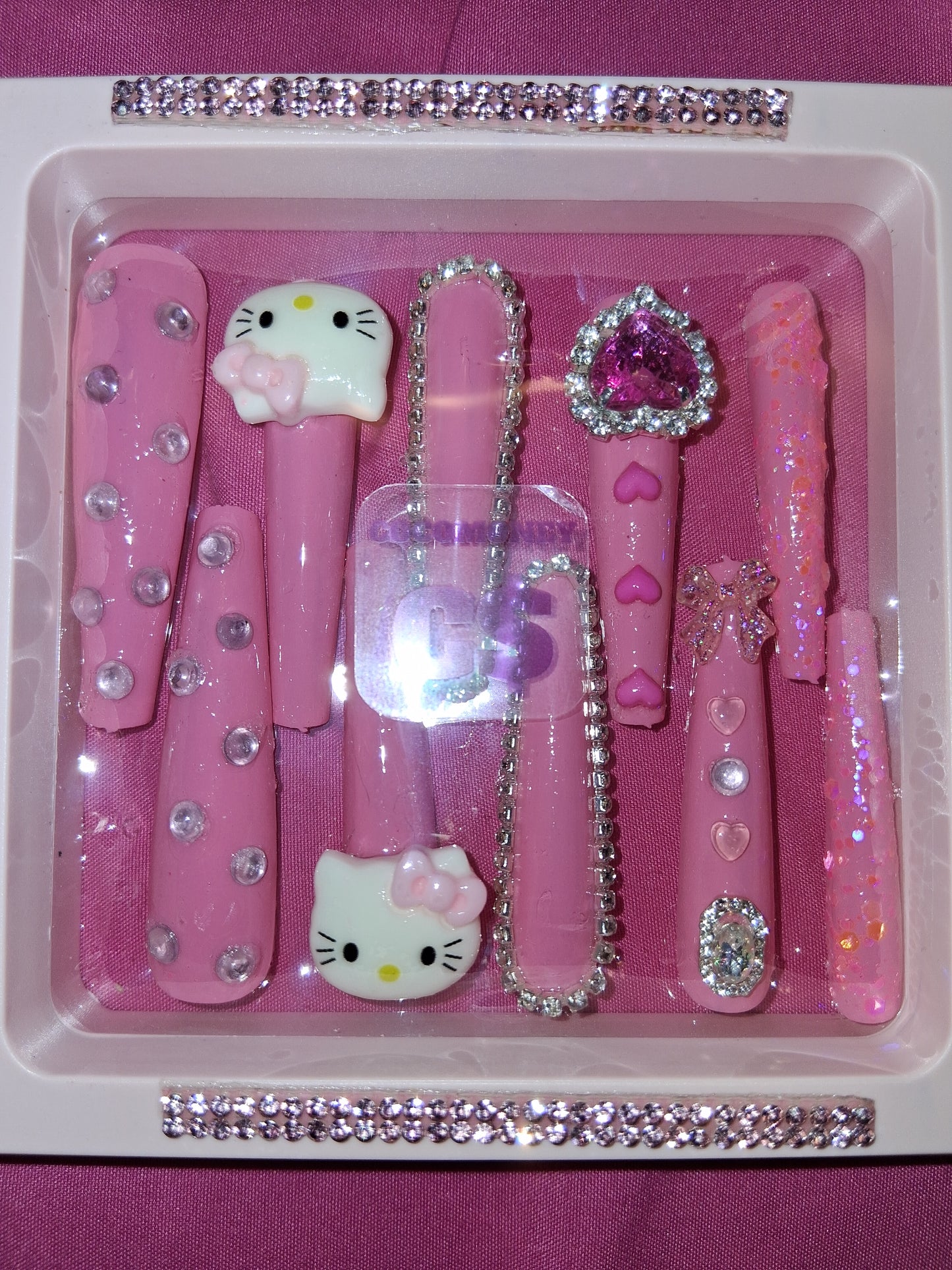 COCOMONEY NAILS CUSTOM 1 OF 1 GLUE ON PRESS ON COMES WITH FREE GIFTS #o51