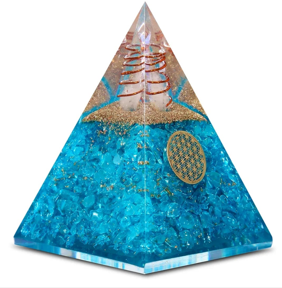 Orgone Pyramid of Success, Rose Quartz Pink Orgonite Pyramid is Healing Crystals for Peace, Calm & Love and Orgonite Pyramid helps in Healing Material 1 piece