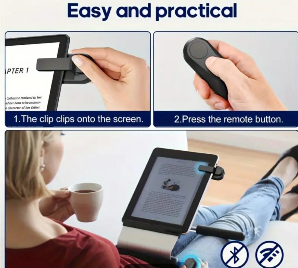 Remote Control Page Turner For Kindle, Ipad Surface Comics, For IPhone, Android Tablets Reading Novels Taking Photos
