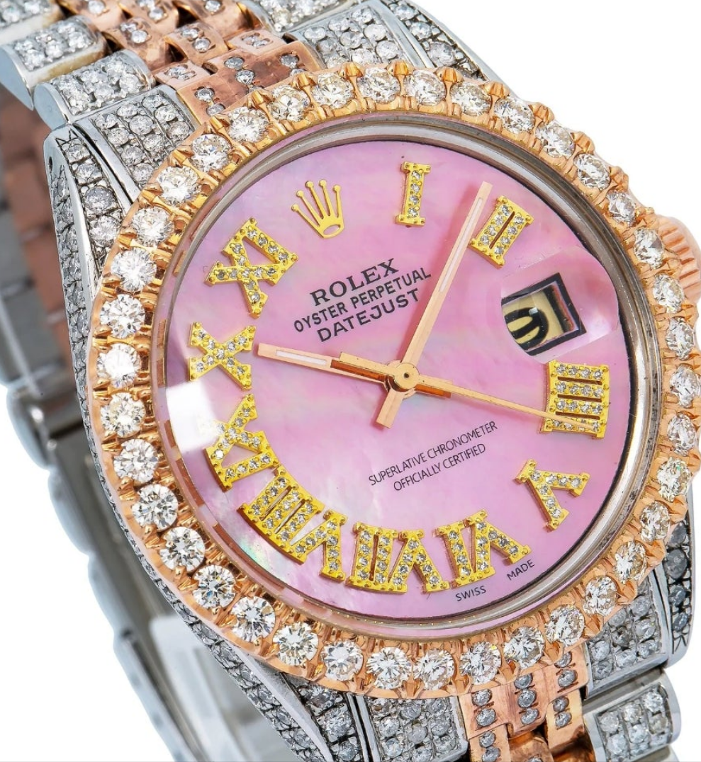 Rolex Datejust 1601 36MM Pink Diamond Dial With Two Tone Jubilee Bracelet (Pre-owned)