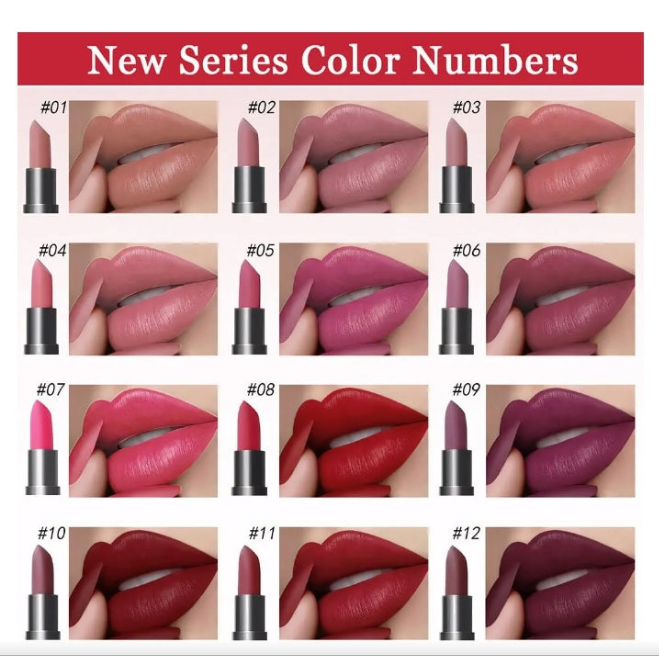 6 Pcs Brown Nude Pink Purple Red Lipstick Matte Sets,Light to Dark Velvet Lipstick for Women Long Lasting Waterproof 24 Hours Lip Stick