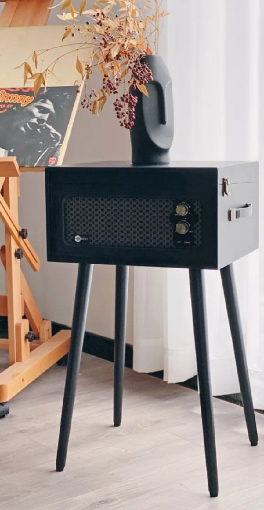 Bluetooth Record Player Stand with 3-Speed Turntable