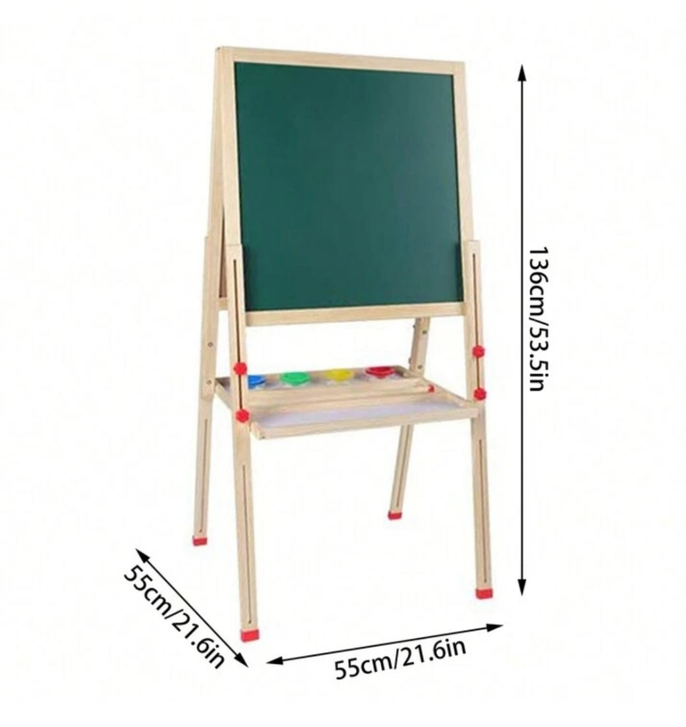 All In One Wooden Art Easel With Magnetic Snap Eraser Set