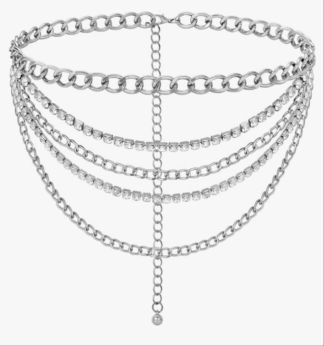 Chain Belt for Women Metal Waist Chain Fashion Multilayer Chain Belts for Dress