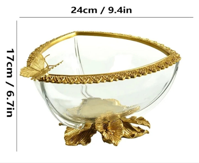 Cute Fruit Bowl New Chinese Handmade Copper Craft Bowl Home Living Room Decoration Transparent Fruit Plate Trays