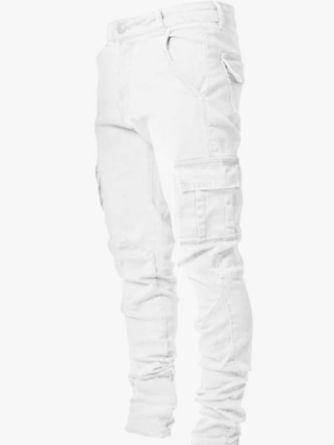 Men's Slim Fit Stretch Jeans Ripped Skinny Jeans for Men, Distressed Straight Leg Fashion Comfort Flex Waist Pants