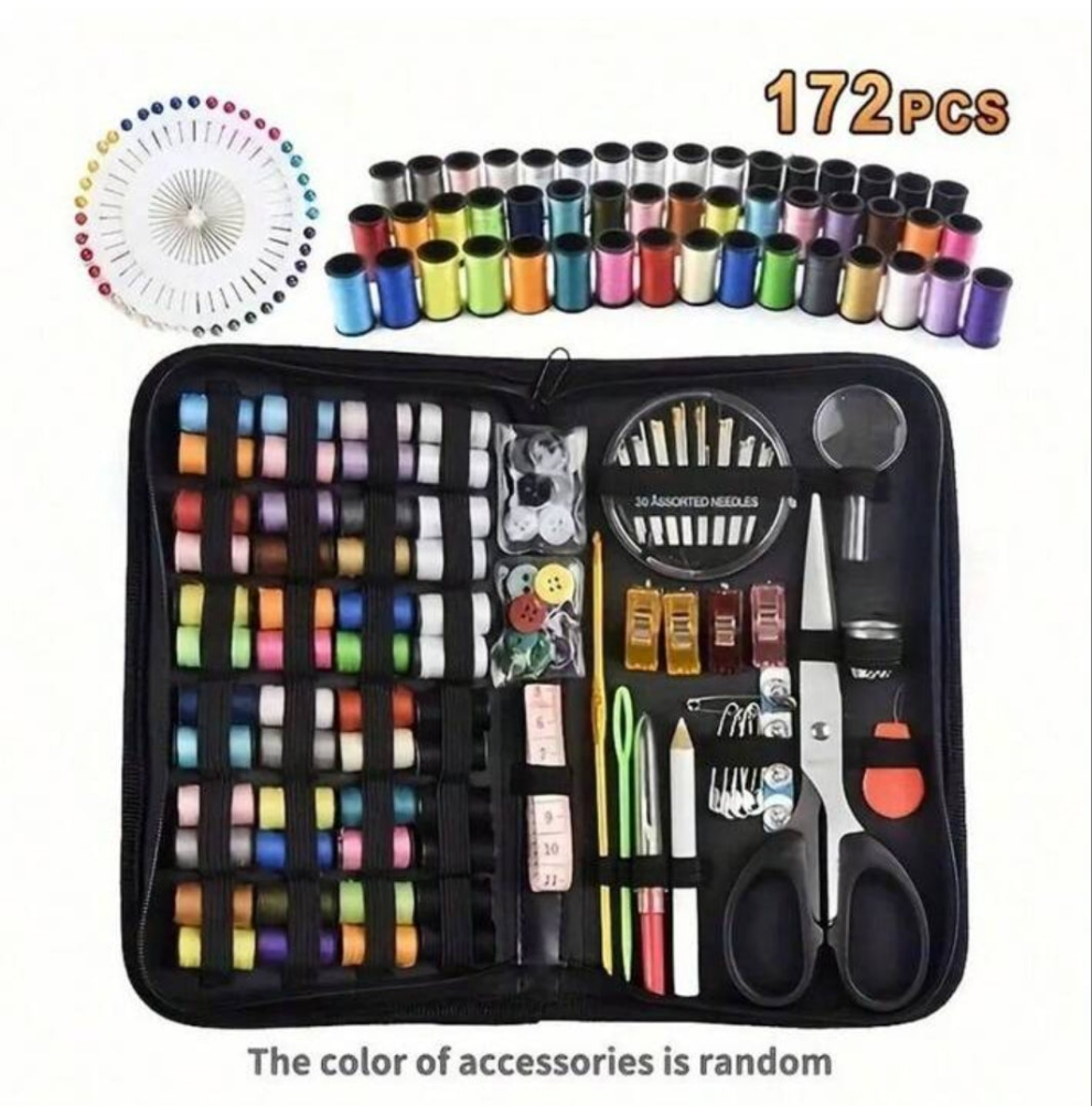1 Set Adult Sewing Set - Beginner Basic Manual Sewing Kit, Travel & Emergency Repair, Random Color - For Beginners & DIY Enthusiasts - Perfect Gift For Crafting Lovers