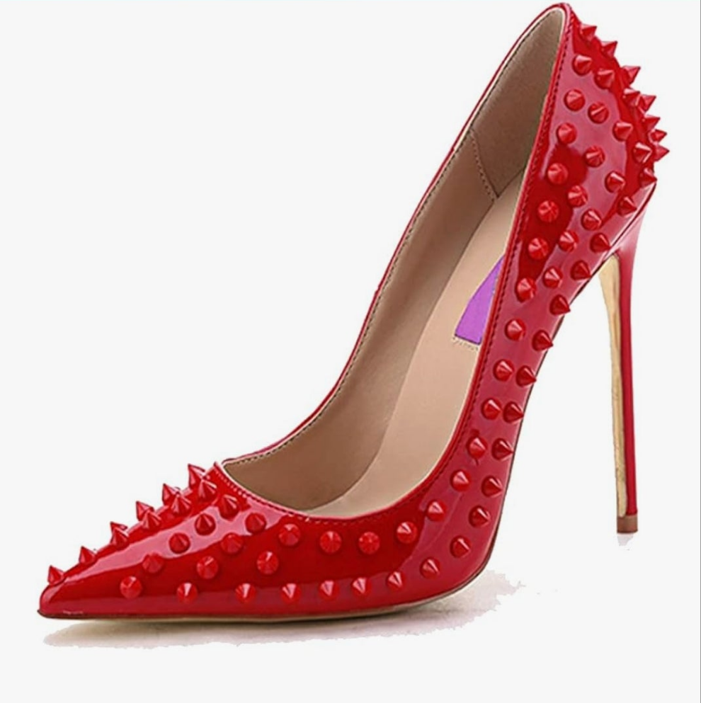 Sexy Heels Pumps Studded Rivett Party Prom Event Birthday Wedding Shoes