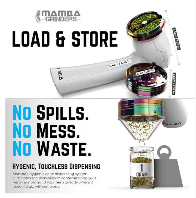 1g Smoky USB Electric Herb Grinder. Small Portable Metal Herbal Grinder Machine & Spice Mill for the Kitchen