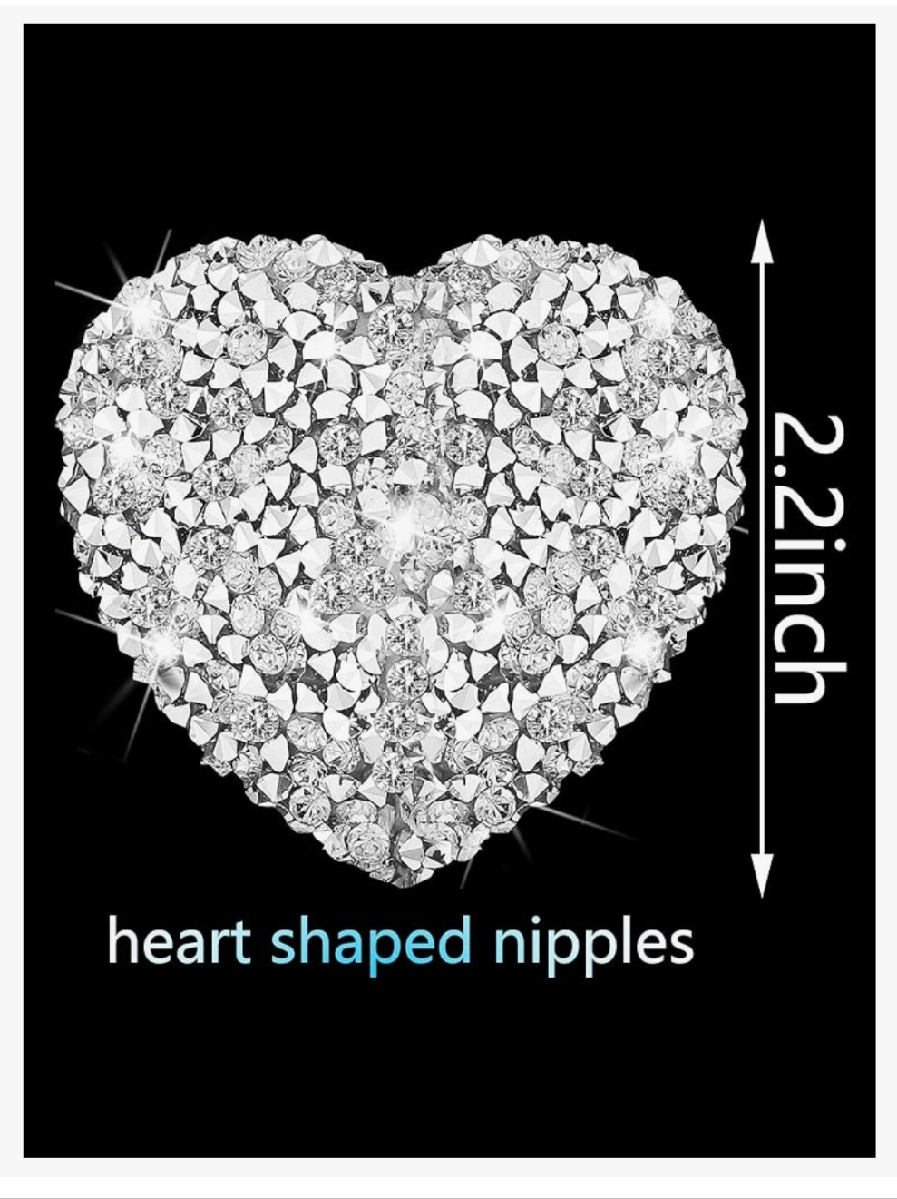 Rhinestone Pasties Breast Covers Adhesive Pasties Glitter Breast Covers Reusable Bra Stickers for Women Silver