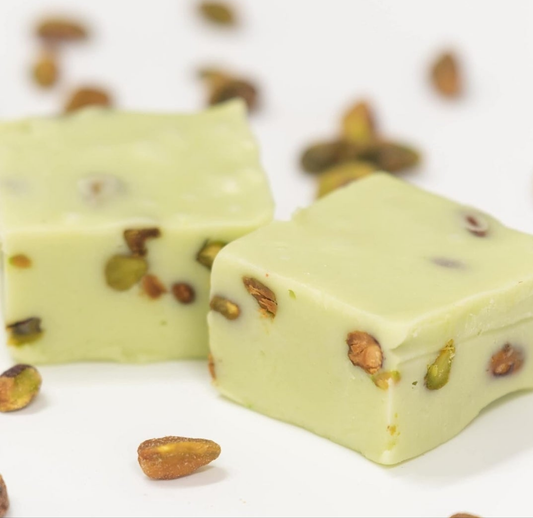 Pistachio Nut, Fresh Artisan Fudge, Real Butter, Gourmet Candy, Half Pound Package