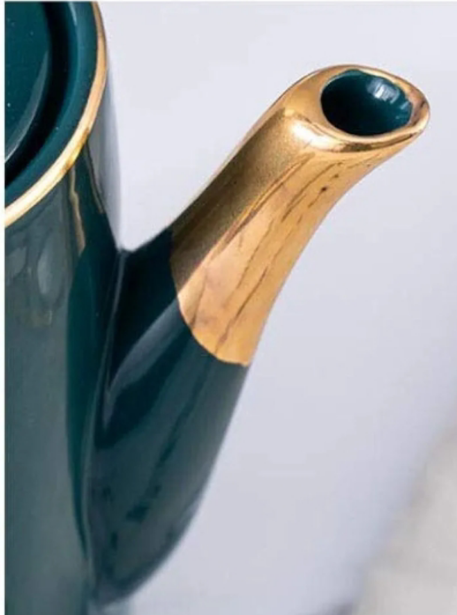 Gold plated Exquisite Ceramic Tea Set Coffee Cup Dish Spoon Set European Gold-Plated Side Cup with Creativefor Living Room Home Office for Household (4) (4)