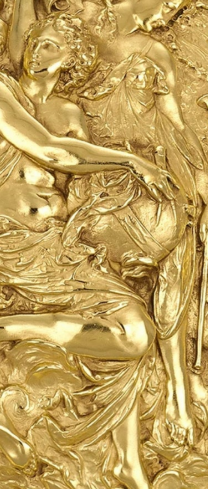 Rothschild "Poetry" Sterling Silver Gilt Salver by Elkington & Co.