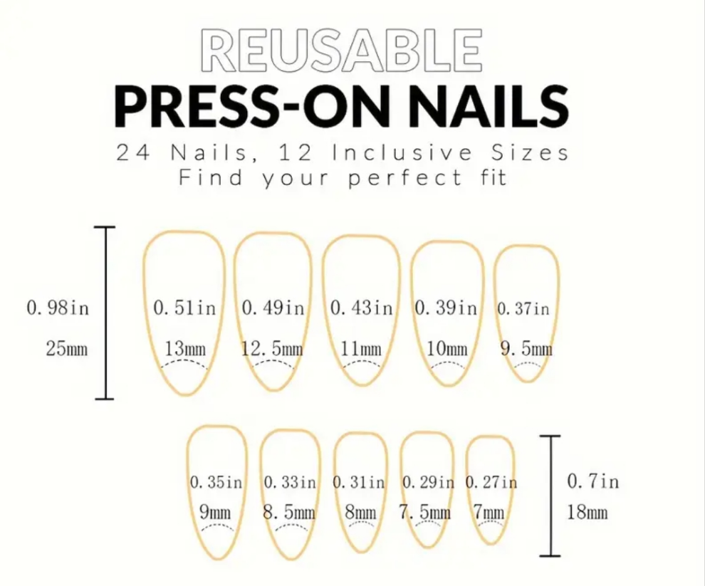 24 pcs acrylic Cocomoney nails with glue and nail accessories