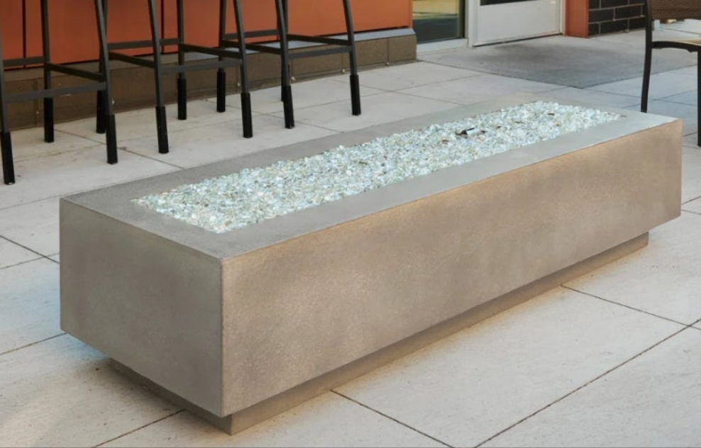 Rectangle Concrete Smokeless Fire Pit Table with Lid