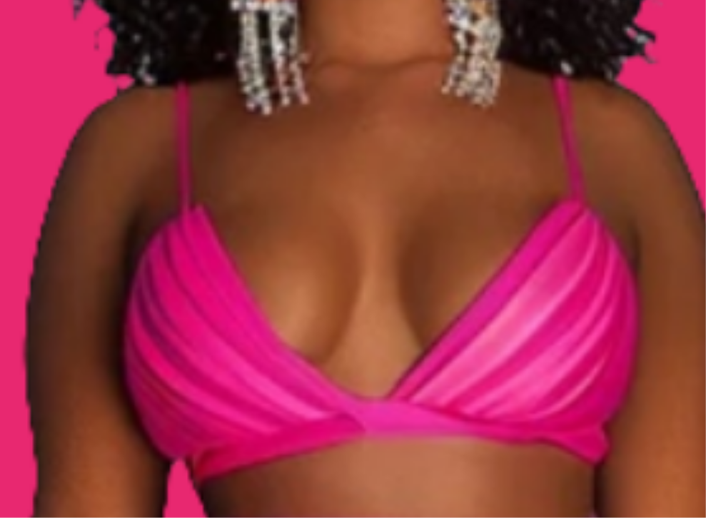 V Neck Cami Crop Top High Waist Maxi Skirt Matching Set-Fuchsia multicolor COCOMONEY