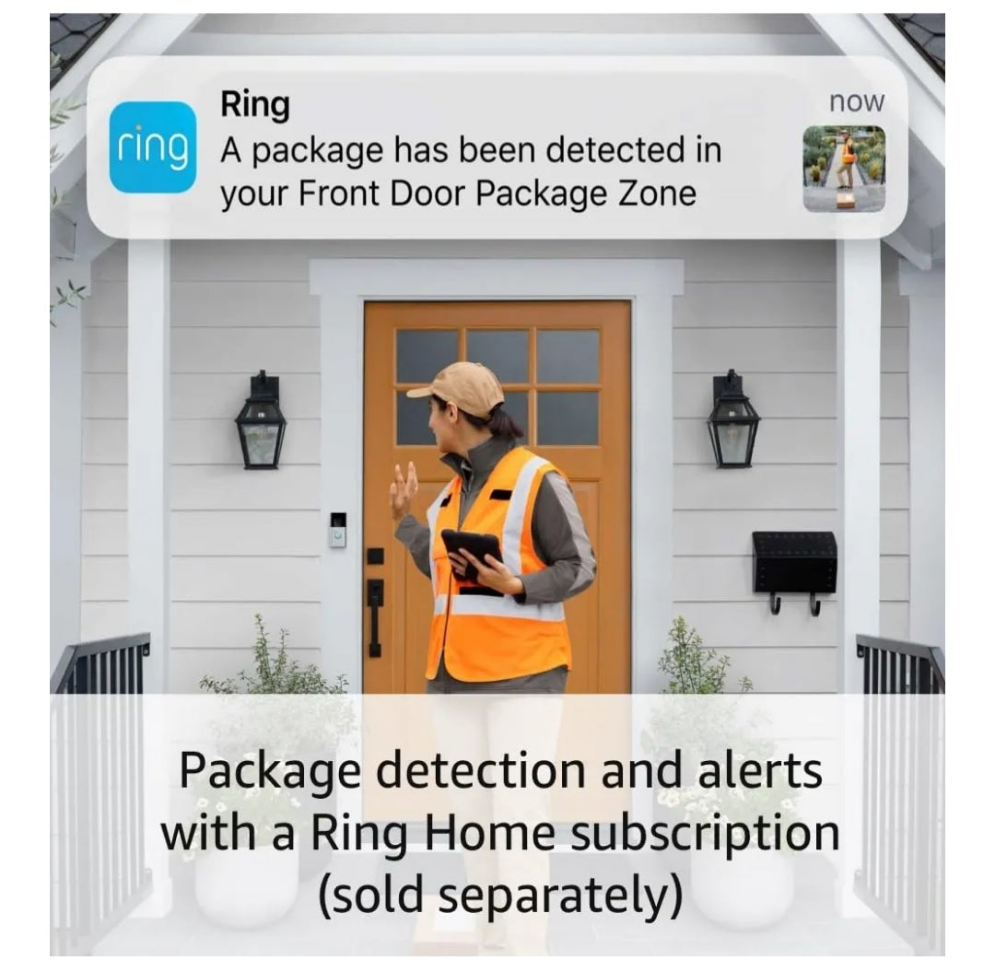 Ring Battery Doorbell | Home or business security with Head-to-Toe Video, Live View with Two-Way Talk, and Motion Detection & Alerts (newest model),