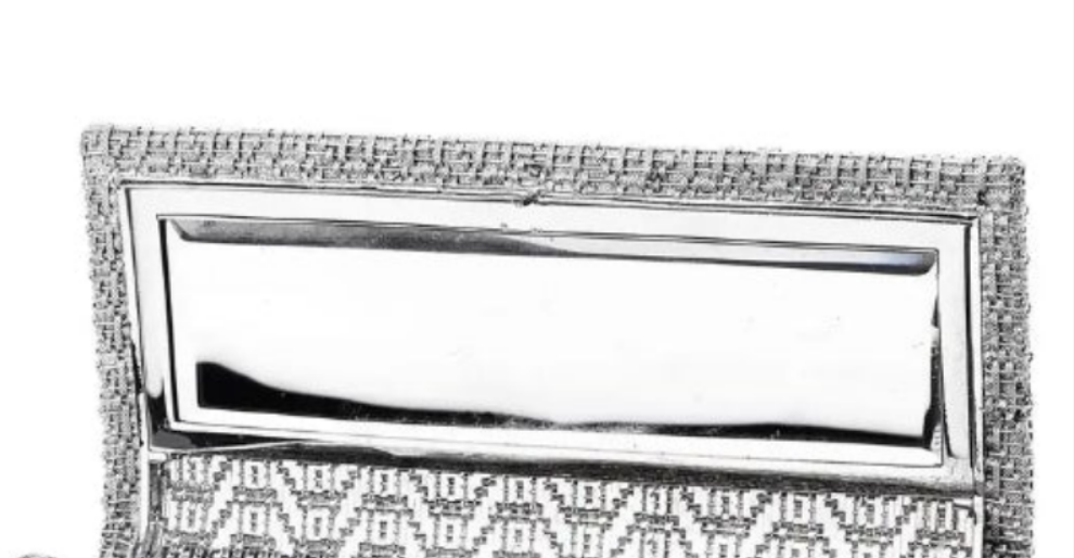 1960's Diamond Ladies Italian 18K White Gold Clutch Purse