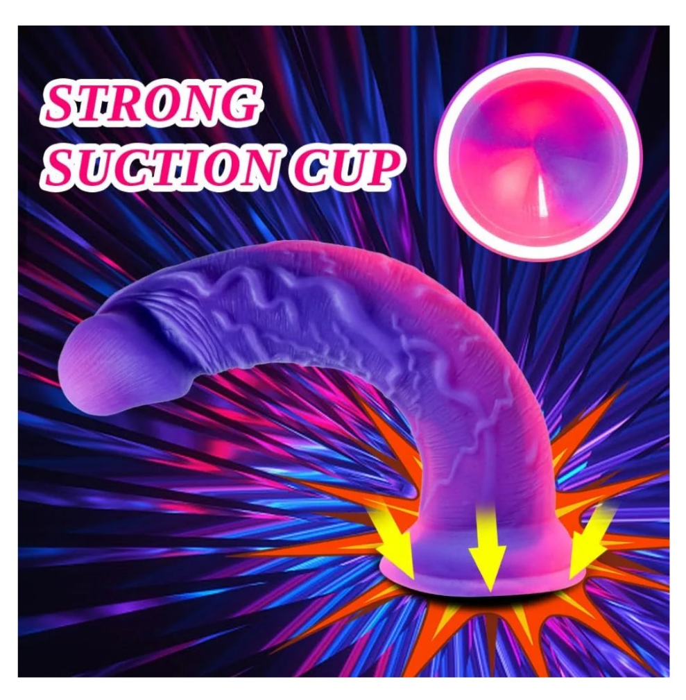 Silicone Realistic Soft Beginner Slim Dildo for Women Men Lesbians, Funny Small Cute Purple Pink Anal Dildo Strong Suction Cup, Lifelike Realistic G Spot Silicone Penis Adult Sex Toy for Gay