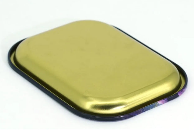 Tray - Practical Small Metal Tray, Lightweight Design 7'' x 5.5'',Multipurpose Metal Tray for Home Décor, Storage