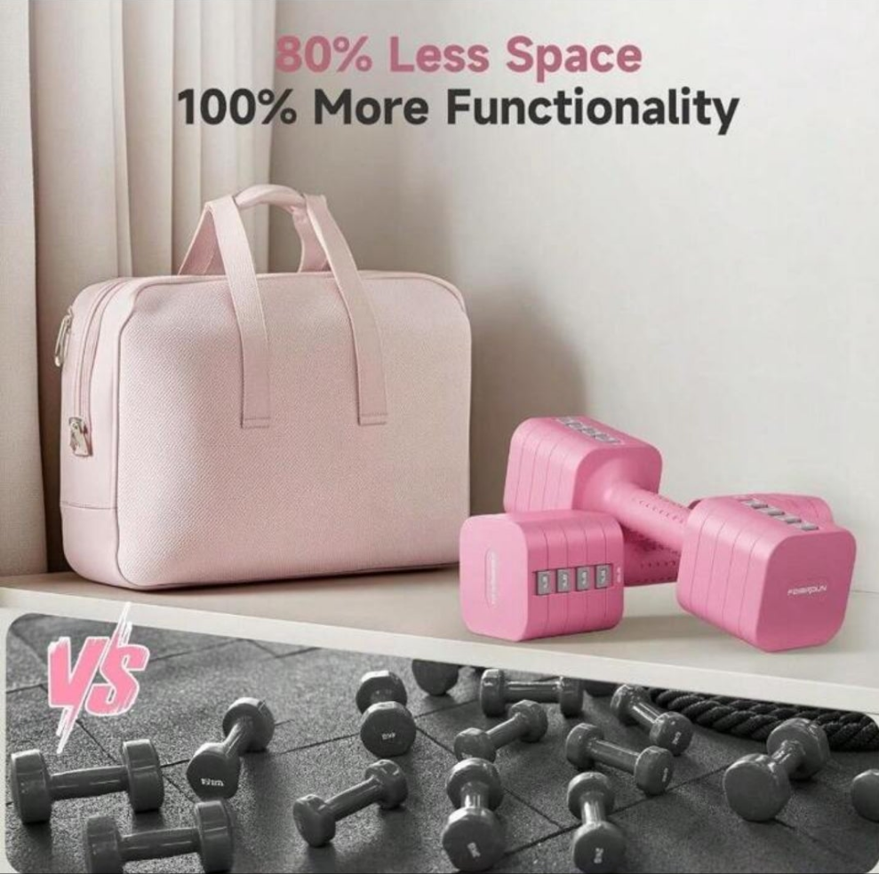 Adjustable Dumbbell Set Of 2, Each 2/4/6/8/10 Lbs Weight For Women, Quick Adjust Weight, Double Locking Protection, Versatile Hand Weights For Home Gym & Outdoor Exercise