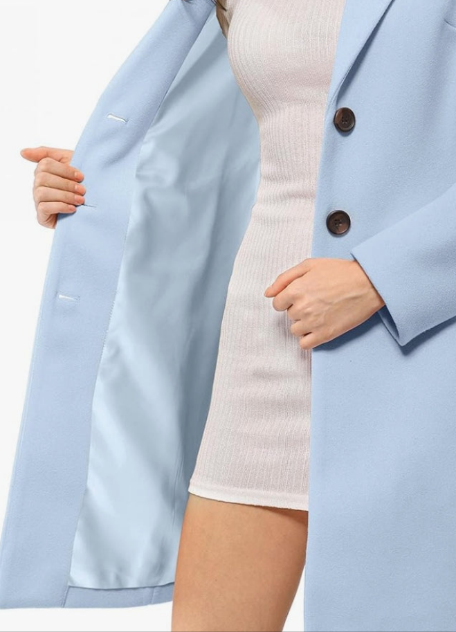 Pea Coat Single Breasted Long Winter Coats for Women