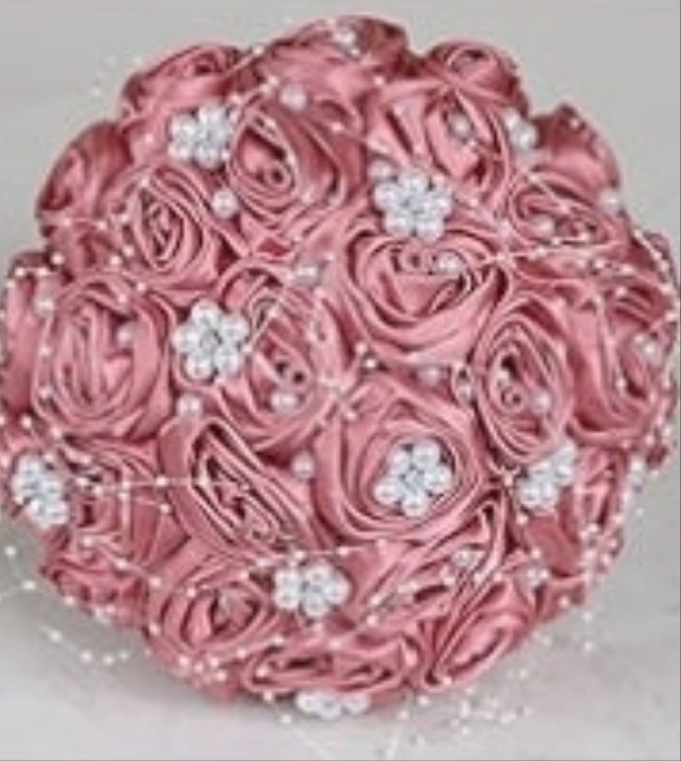 Handmade Rhinestone Bridal Bouquet,Crystal Wedding Round Tossing Bouquet,Artificial Flower Bunch for Bride Bridesmaid