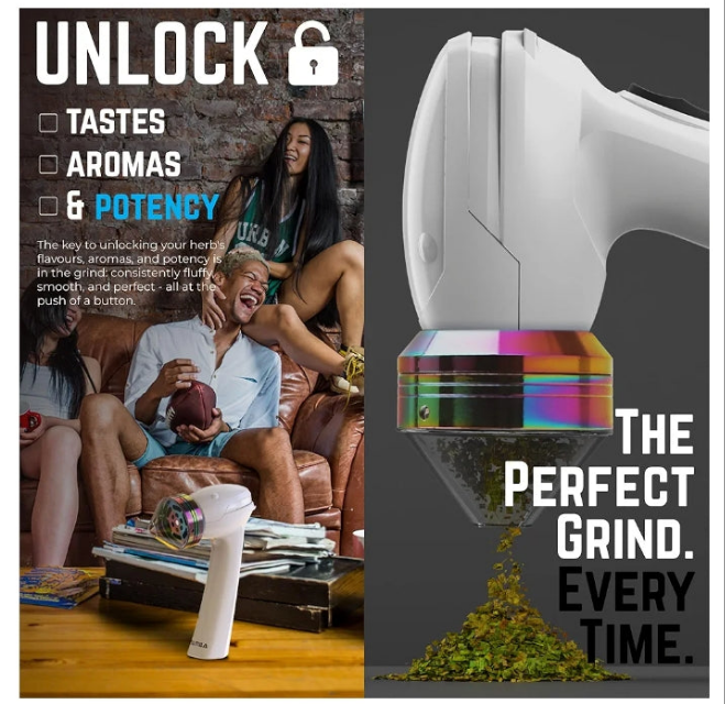 1g Smoky USB Electric Herb Grinder. Small Portable Metal Herbal Grinder Machine & Spice Mill for the Kitchen
