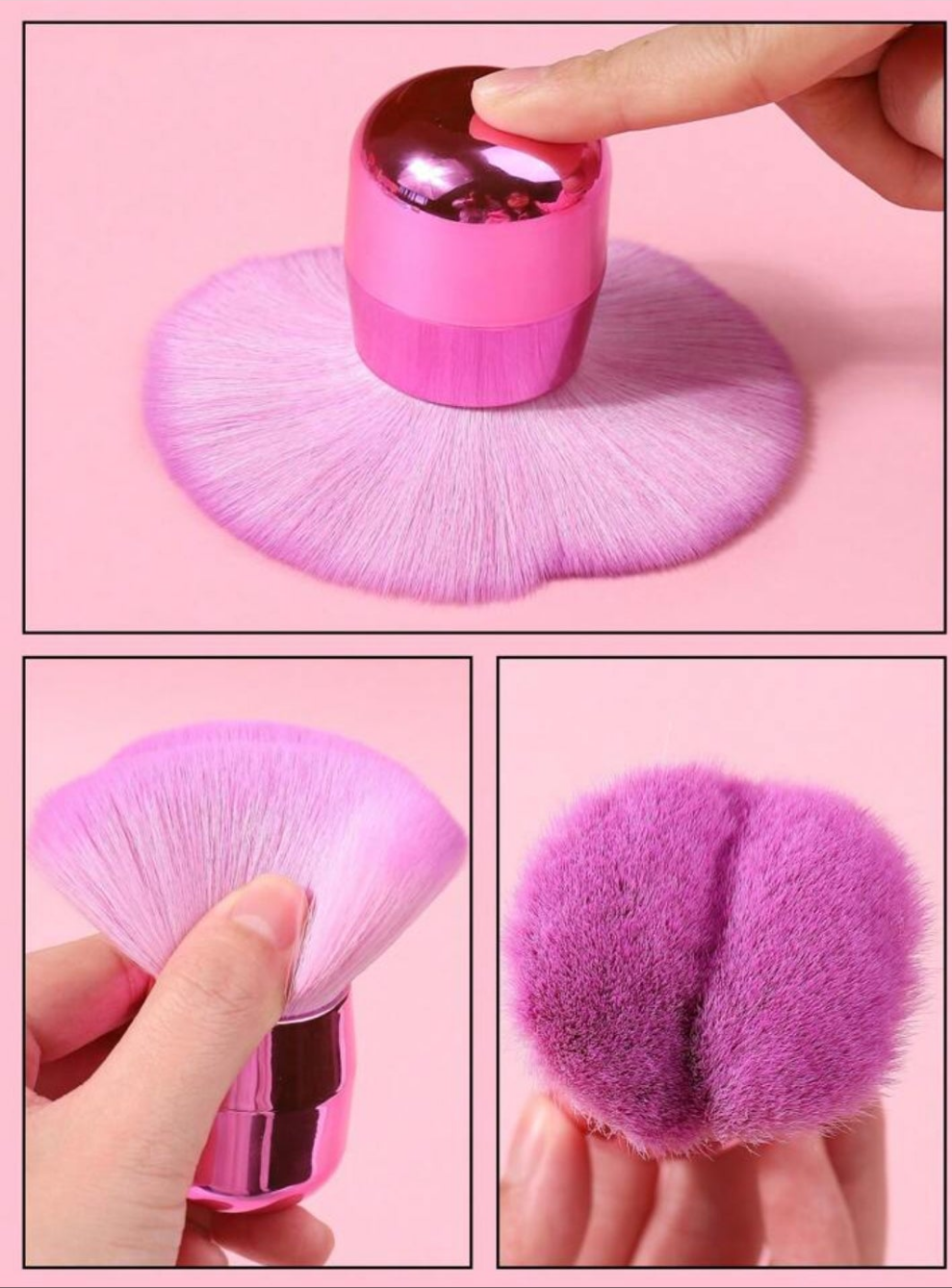 2pc Nail Art Dust Clean Brush,1PC Manicure Tool Nail Handle Brushes,Nail Brushes Remove Dust Powder for Acrylic Nails Makeup Brushes ,Manicure Brush Clean Up Tools Nail Art Brush Nail Brush For Cleaning Fingernails material ABS