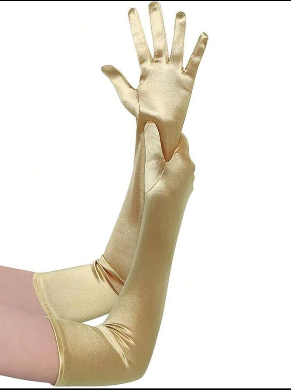 1 Pair Women Long Satin Gloves Suitable For Formal Dress, Parties And Performances Halloween Wedding
