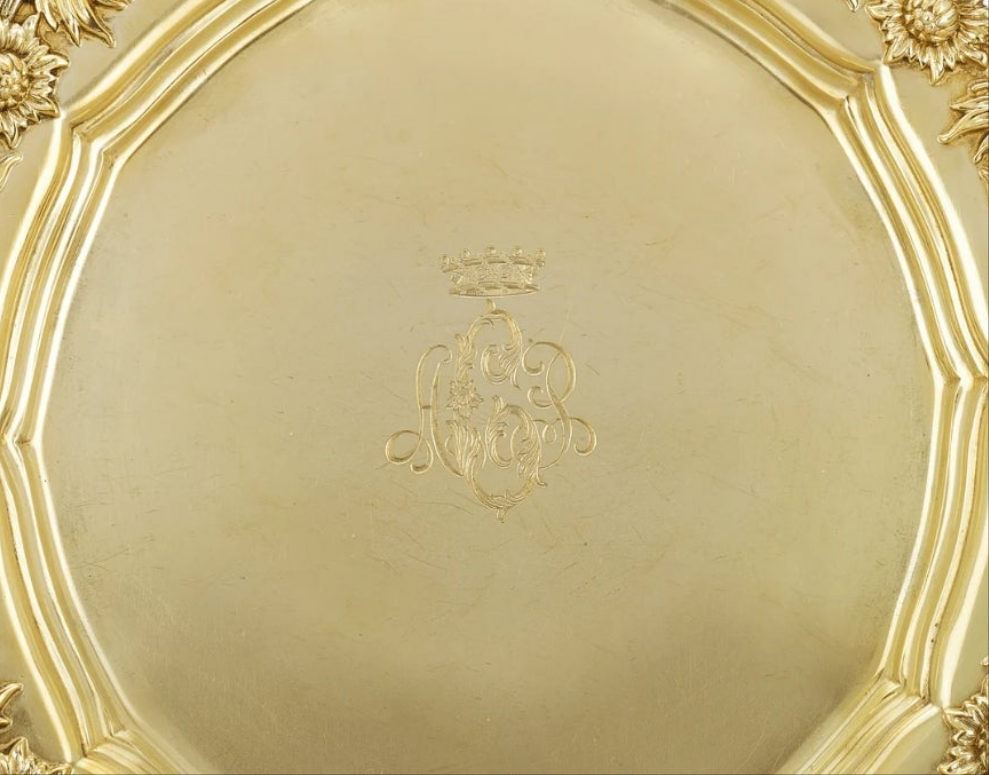 Chrysanthemum Silver Gilt Salad Plates by Tiffany & Co. 8 set