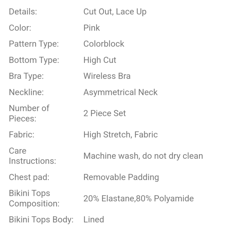 Colorblock One Shoulder Bikini Set COCOMONEY
