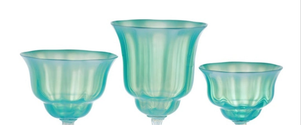 Louis Comfort Tiffany Pastel Favrile Glass Dinnerware 60 pieces