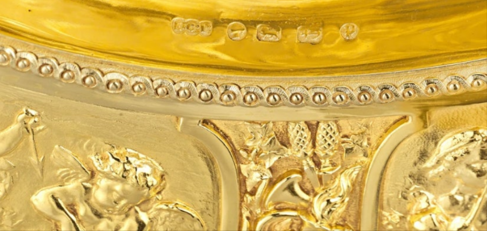 Rothschild "Poetry" Sterling Silver Gilt Salver by Elkington & Co.