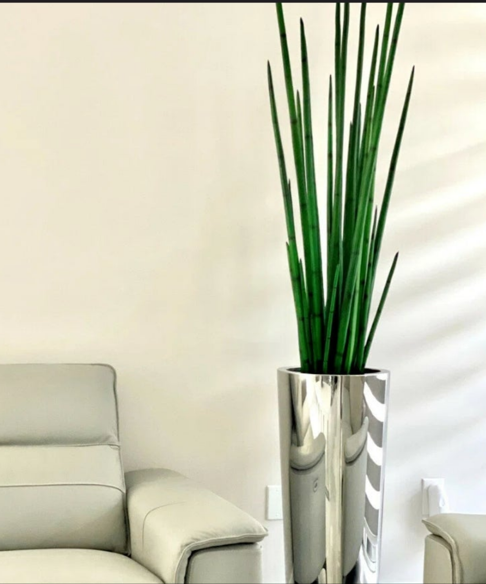 88'' Faux Snake Plant (Sansevieria) Plant in Metal Planter