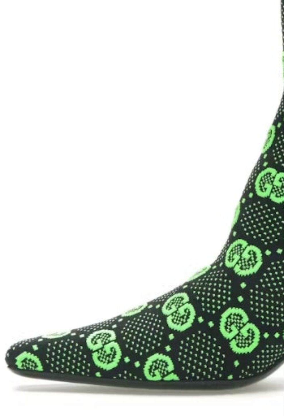 Gucci GG 75mm knit Ankle Boots Black/Fluorescent Yellow