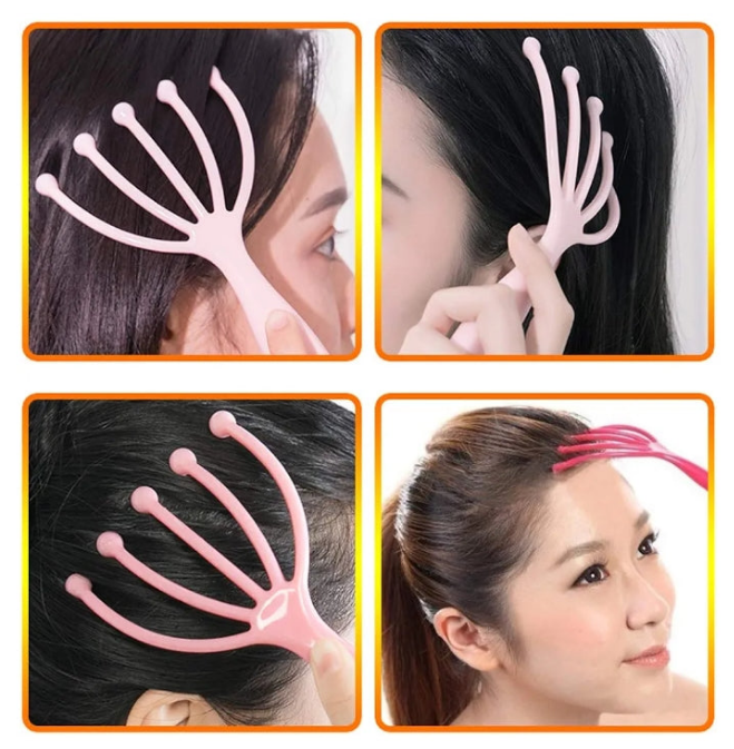 Scalp Massager, Protable Hand Held SPA Head Massager for Deep Relaxation & Stress Reduction in The Office Home SPA Father's Day and Mother's Day Gifts Pink+Blue(2-Pack)