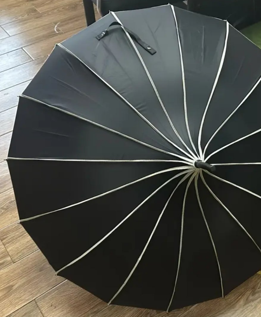 COCOMONEY Pagoda Umbrella, 16 Ribs, Straight Rod, Curved Handle, Lace Trim, Available for Wholesale, Bridal Photography Princess Umbrella.