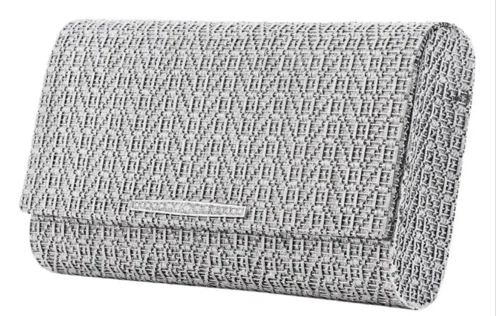 1960's Diamond Ladies Italian 18K White Gold Clutch Purse