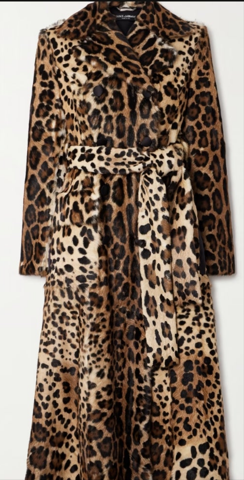 Dolce & Gabbana
Belted Double-breasted Leopard-print Goat Hair Coat - Animal print