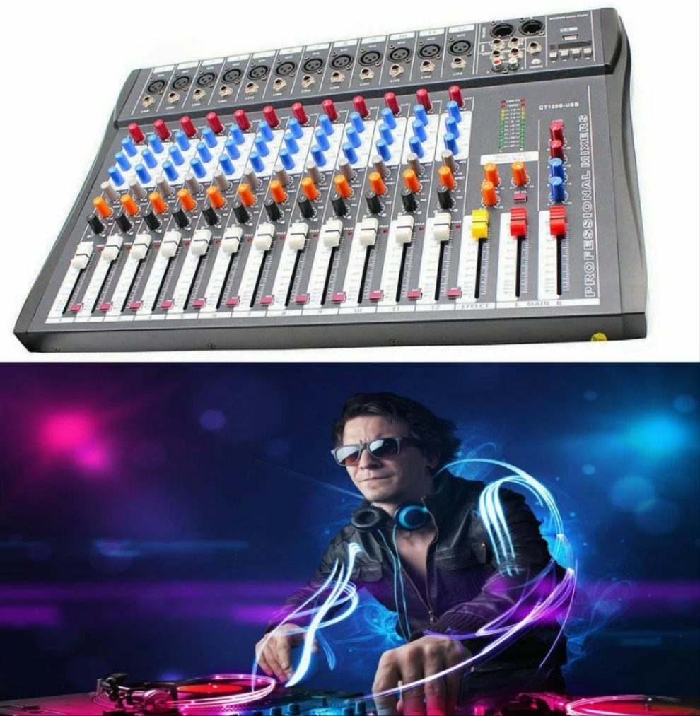 12 Channel Mixing Console Audio Mixer DJ Controller Professional