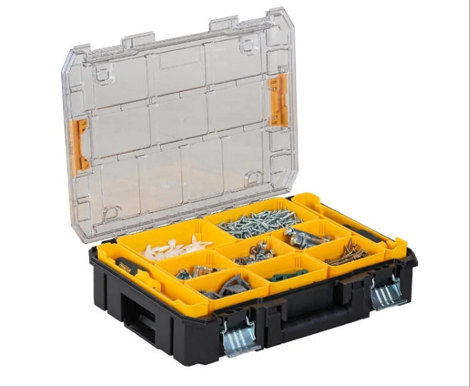 DEWALT TSTAK Tool Organizer, Small Parts Tool Box with Removable Compartments