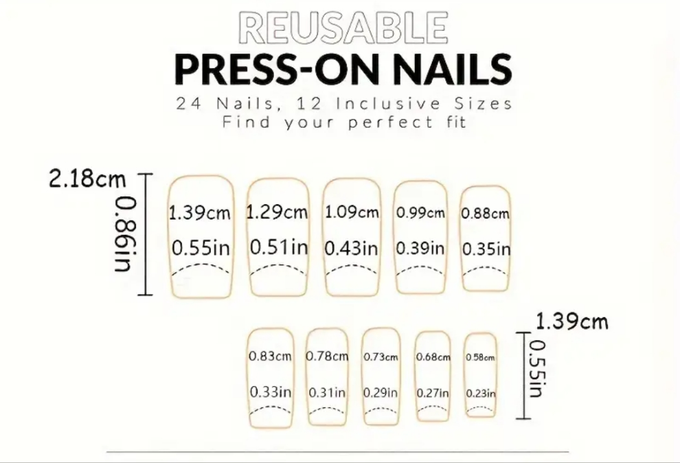 24 pcs acrylic Cocomoney nails with glue and nail accessories