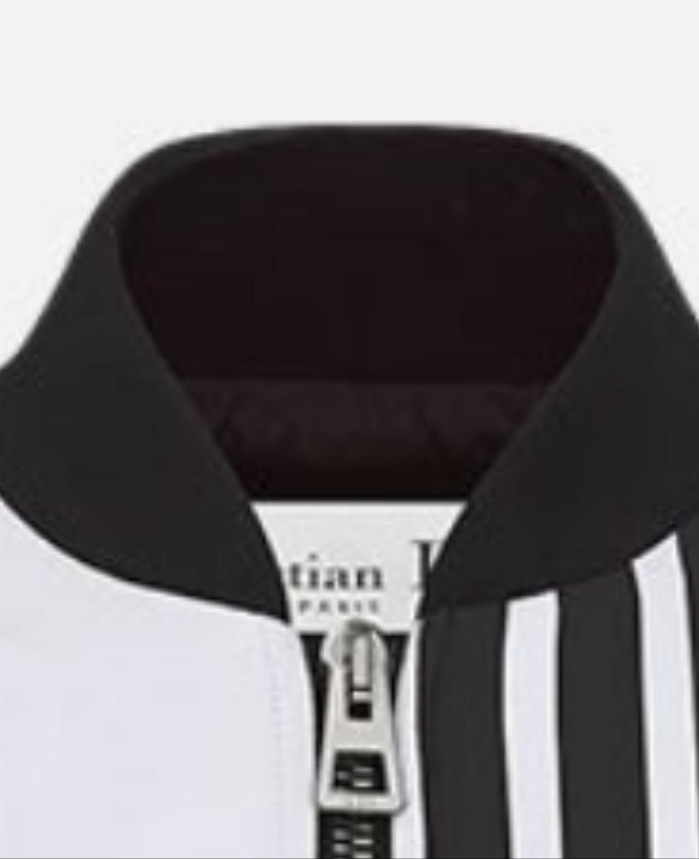 Dior Cropped Bomber Jacket with Bishop Sleeves
