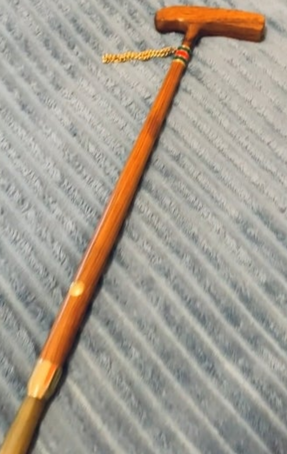 1960s Gucci Wood Golf Club Web Stripe Long Shoe Horn